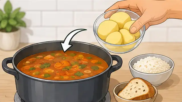 Cook combining an over-salted dish with a second unsalted batch to balance the seasoning.