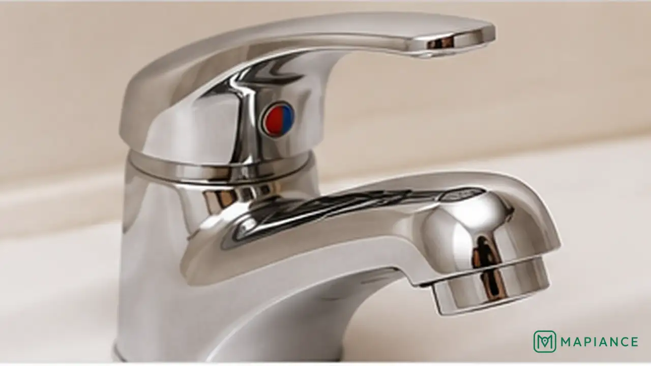 Homeowner testing a repaired faucet and checking that the dripping has stopped after turning the water back on.