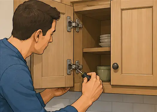How to Adjust a Cabinet Door That Sits Too Low