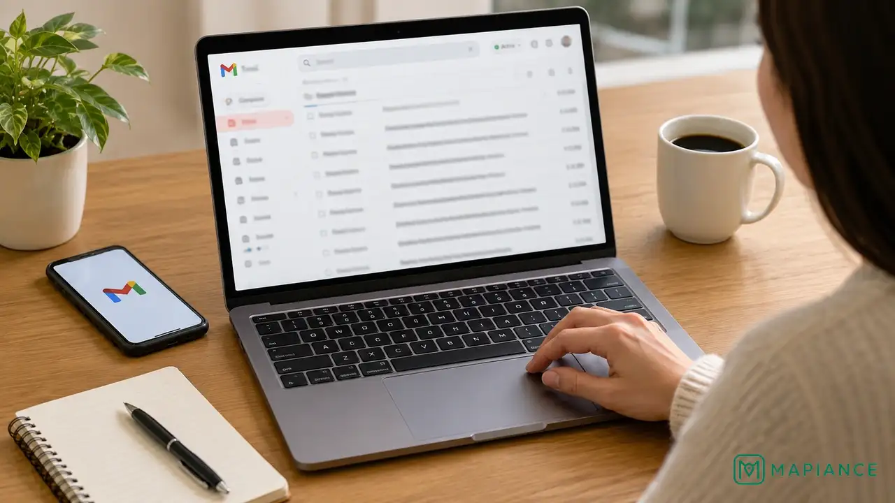 Test email being sent to a Gmail account from another device.