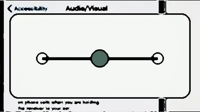 Person centering the left-right audio balance on a phone while wearing Bluetooth headphones.