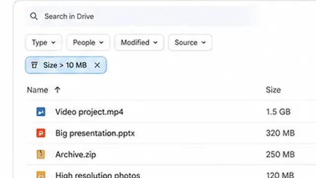 Person finding and deleting the largest files that use Google storage.