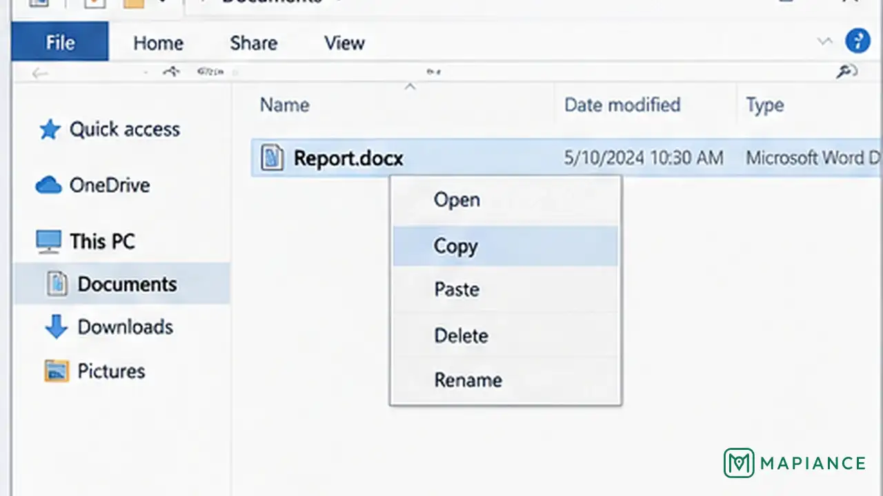 Person making a duplicate copy of a corrupted Word document before attempting any repair.