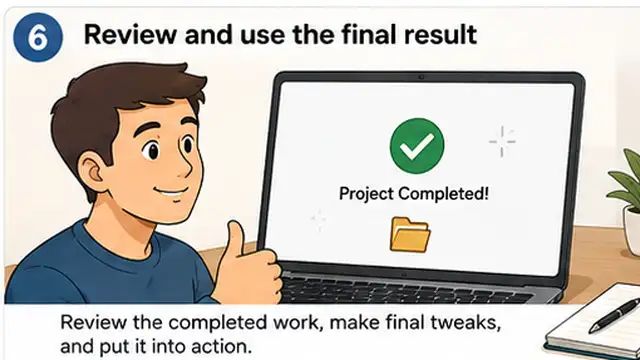 Person reviewing and approving a finished file created by ChatGPT Work.