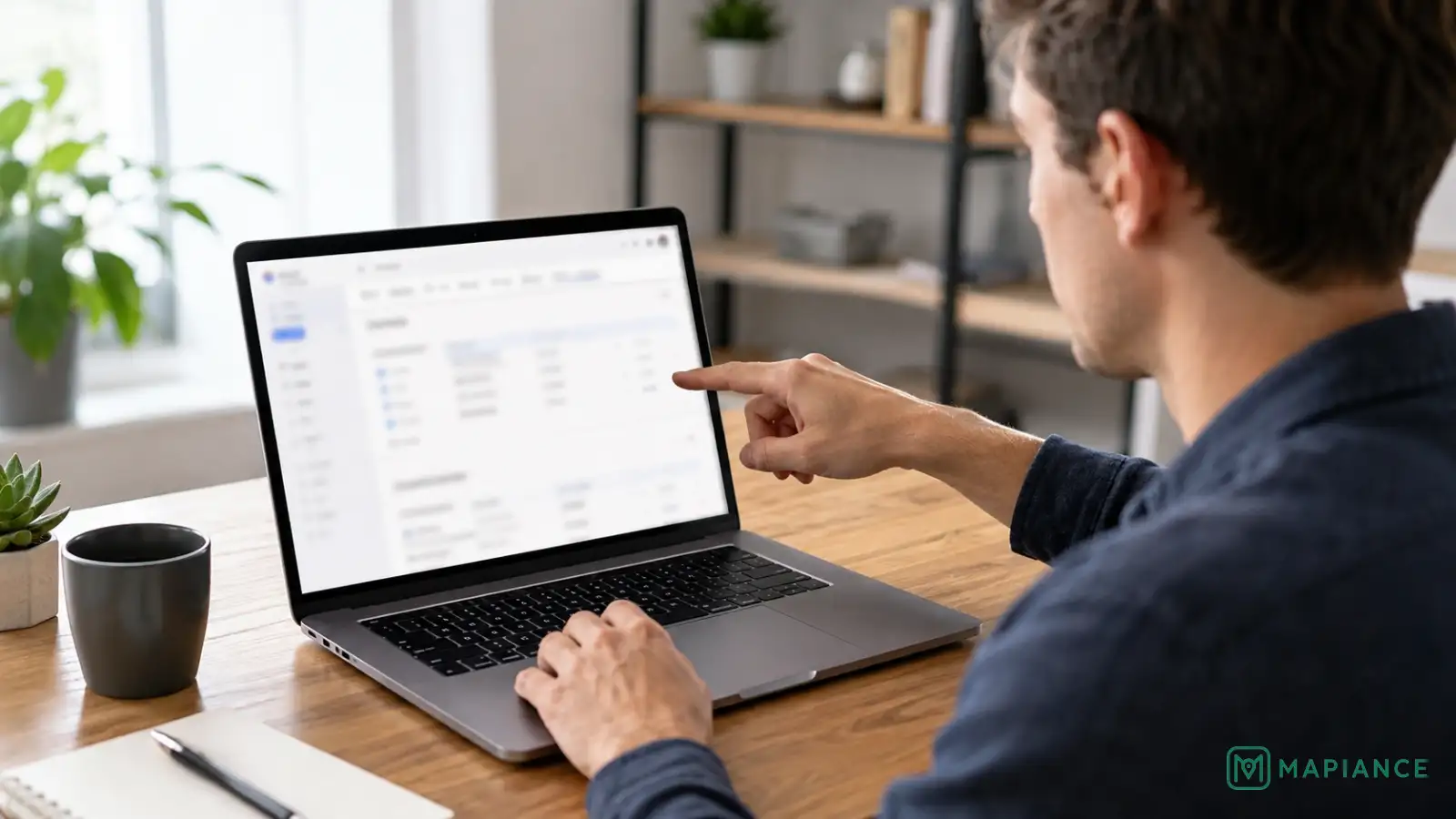 Person reviewing Gmail filters and blocked sender settings on a laptop.