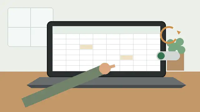 Person reviewing volatile Excel formulas and workbook calculation settings on a laptop.
