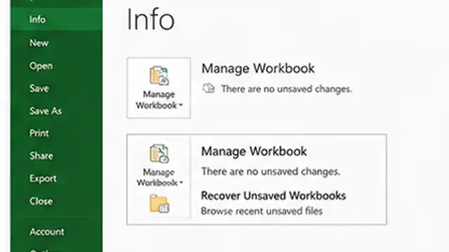Person selecting an unsaved workbook from Excel recovery options on a laptop.