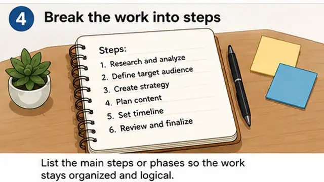 Person setting simple rules and review criteria for a ChatGPT Work task.