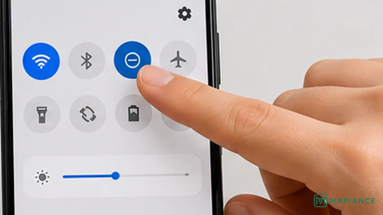 Person turning off Do Not Disturb or Focus mode on Android before testing notifications again.