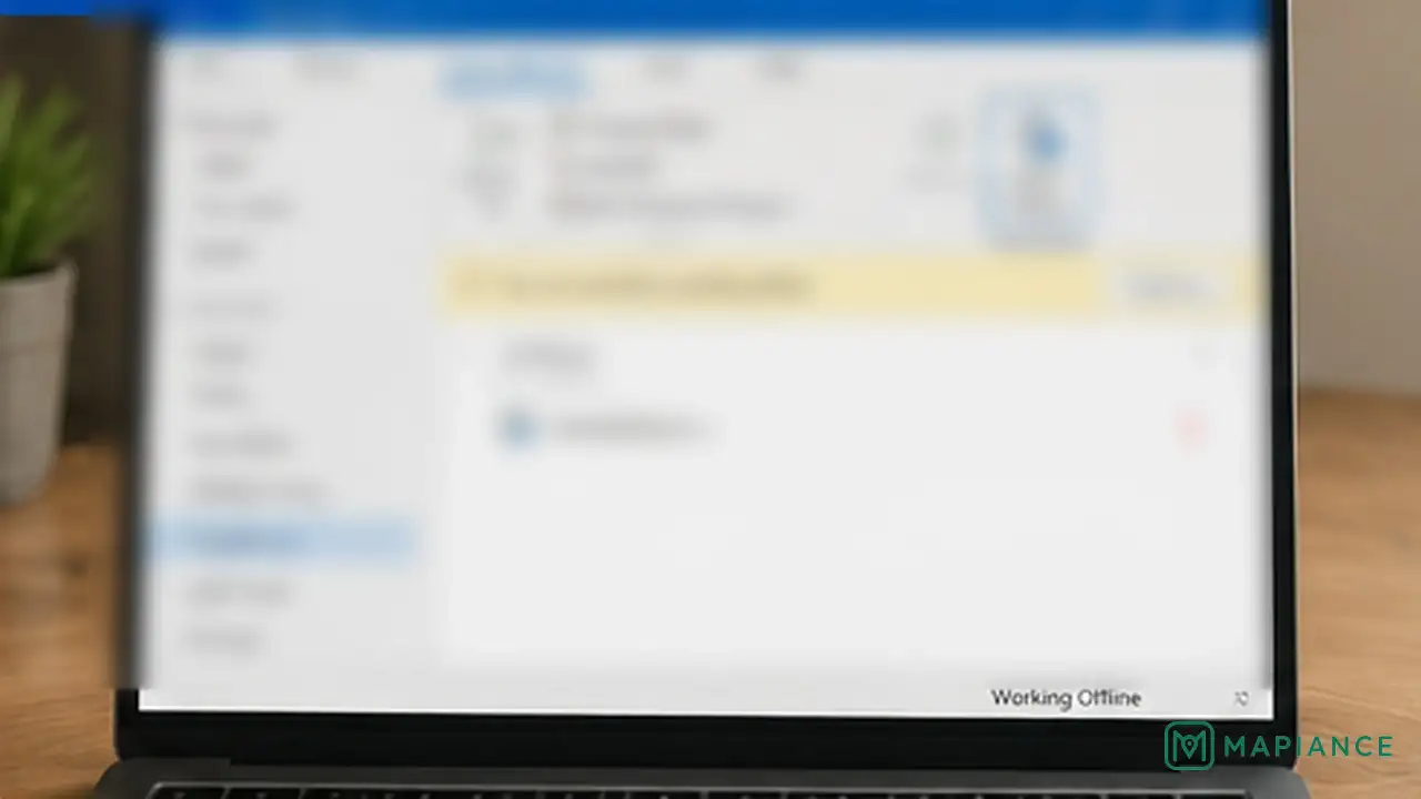 Person using classic Outlook offline mode to edit an email stuck in the Outbox.